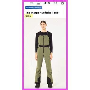 NWOT $285 Oakley Womens TNP Harper Softshell Insulated Bibs Snow Ski Pants Small